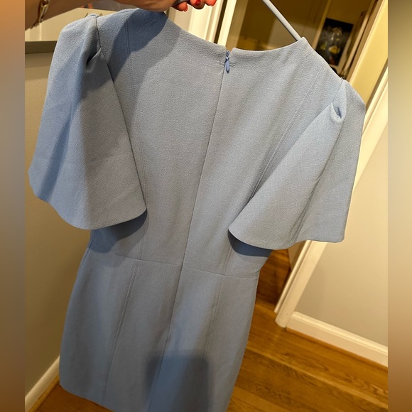 Flutter Sleeve Crepe Sheath Dress - Picture 9 of 11